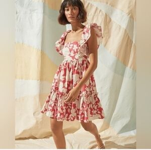 Cara Cara Lexa Ruffled Floral Mini Dress Size Medium